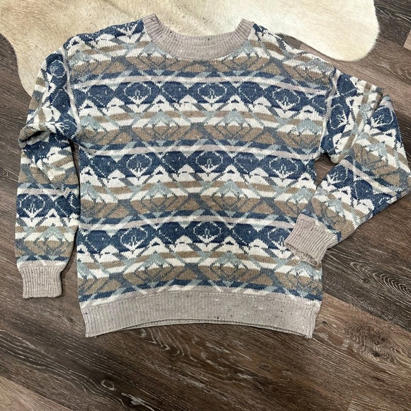 Vintage Northwest Territory 90’s Wool Grandpa Chunky Knit Sweater XL Men’s - Picture 1 of 4